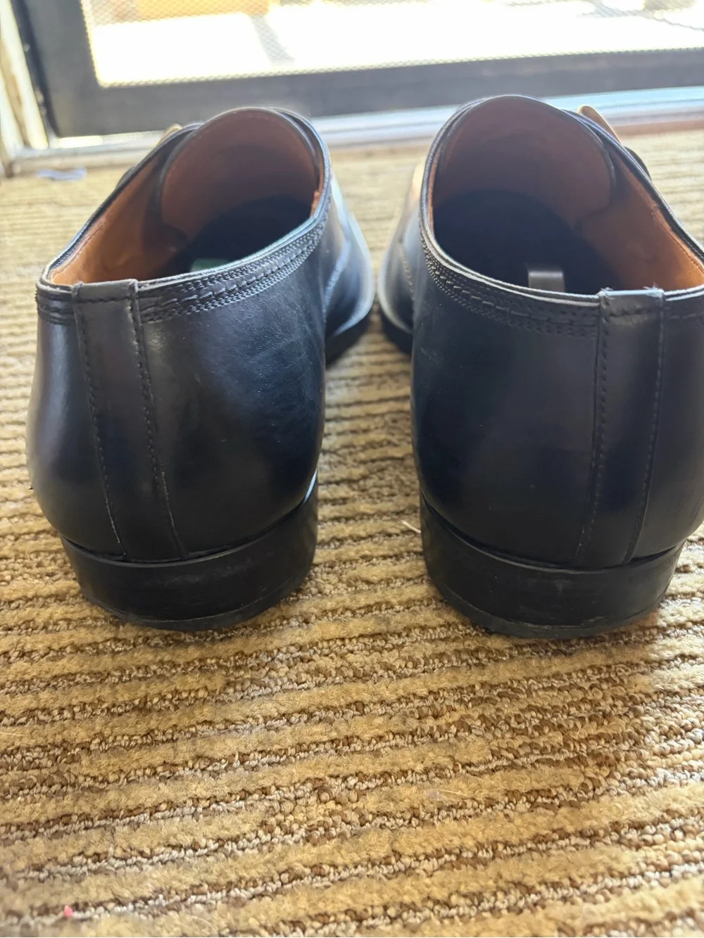 Men's Magnanni Black Leather Monk Strap Dress Shoes